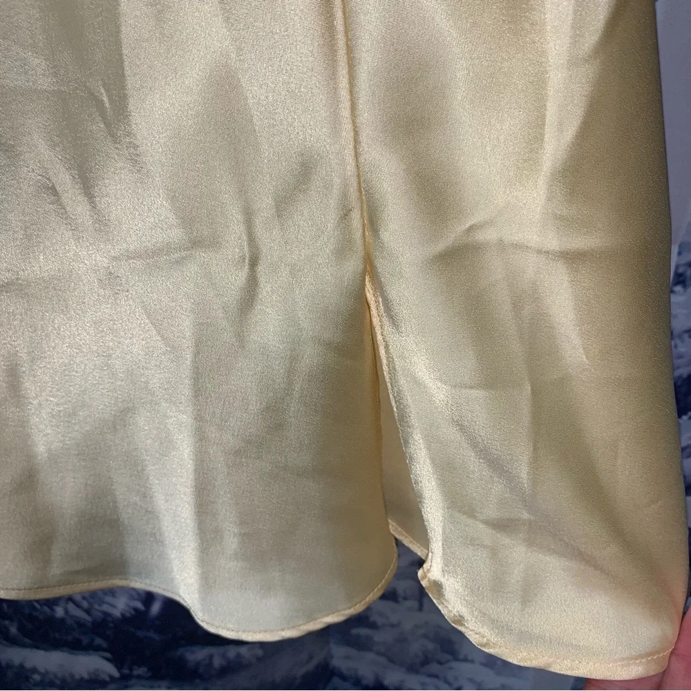 Vintage 90’s Victoria Secret Yellow Lace Lingerie Nightie Slit Night Gown Slip - Picture 3 of 9